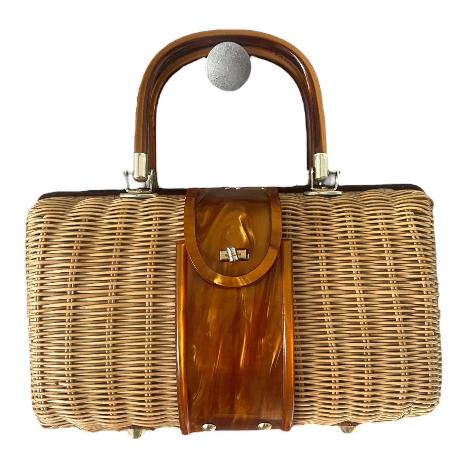 CHARMING BY ATLAS　50s 60s ウィッカーバッグ USA Charming Atlas 50s 60s ウィッカーバッグ プードル USA