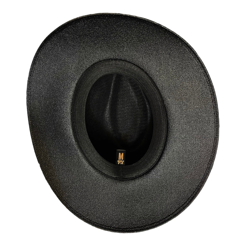 HAT MEXICAN Artisanal Hand Painted Fedora Floral Sombrero Panama Bohemian Black