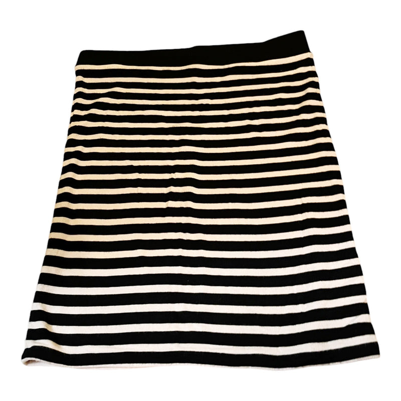 ATM Anthony Thomas Melillo Pencil Knit Striped Skirt Knee Length Cream Black M