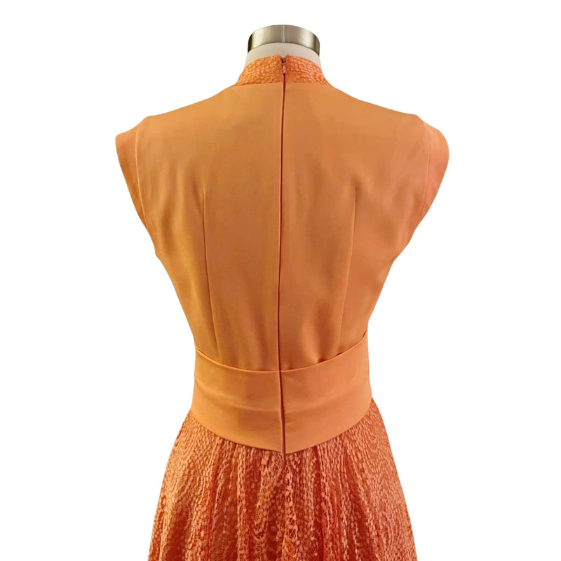 REISS Nerissa Dress Apricot Lace Orange Sleeveless Fit & Flare Cocktail 6 NWT