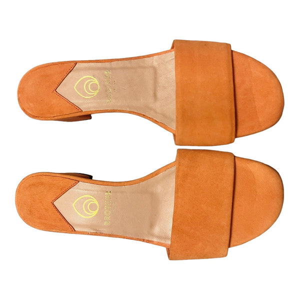 BROTHER VELLIES Solt Slides Guava Orange Suede Sandals Mules Open Toe Leather 7