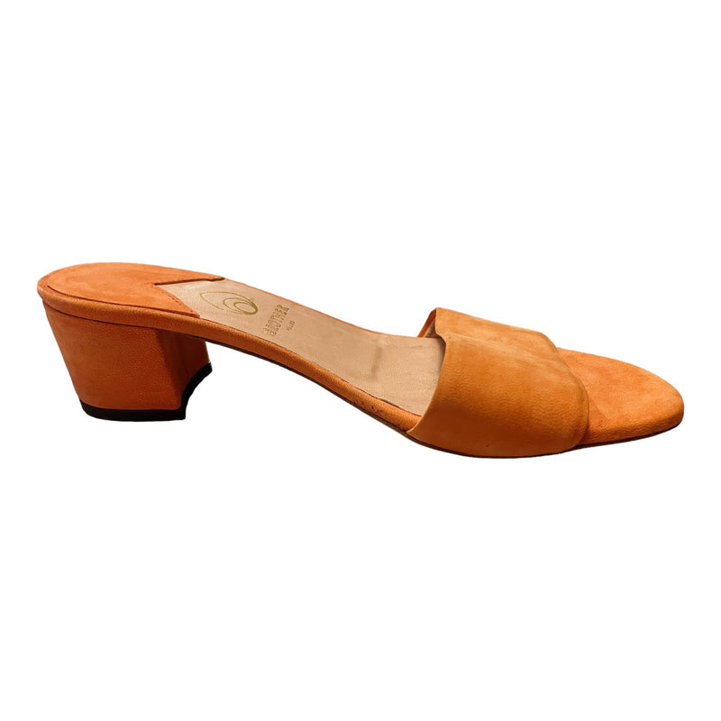 BROTHER VELLIES Solt Slides Guava Orange Suede Sandals Mules Open Toe Leather 7