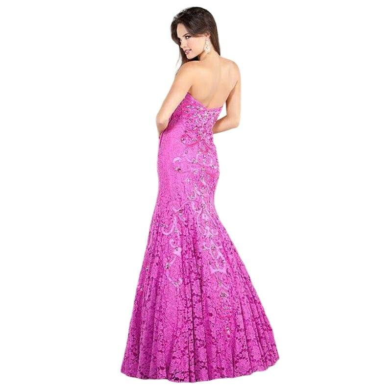 JOVANI Pink Lace Dress Strapless Mermaid Sweetheart Gown Prom Formal Gala 6 NWT