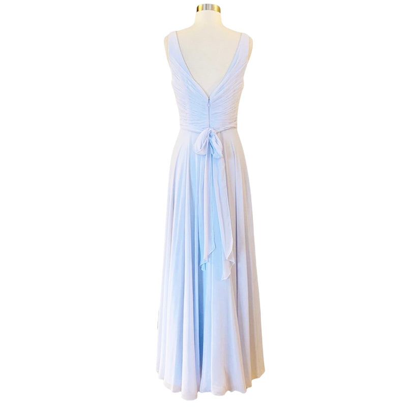 WATTERS Chiffon Dress A-Line Faux Wrap Light Blue Sleeveless Bridesmaid 6XL EUC