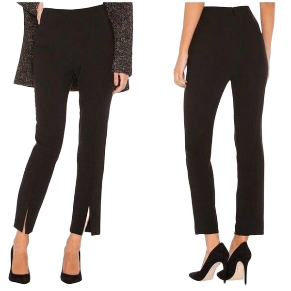 TIBI Anson Pants Black Skinny Leg with Slits High Rise Pockets 4 Small EUC