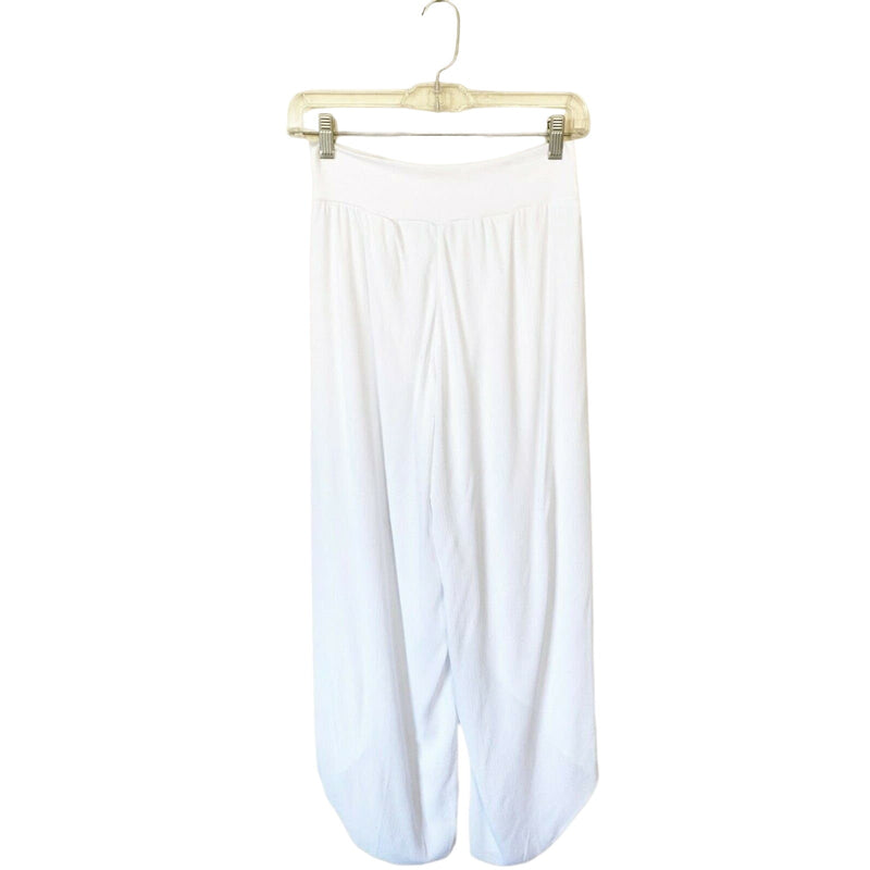 BOHO Pants T.Zovich Relaxed Wrap Slit Boho Beach Vacation High Rise White Small