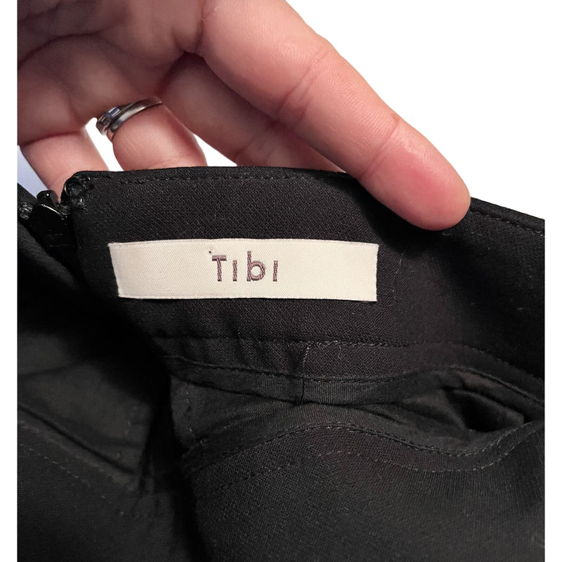 TIBI Anson Pants Black Skinny Leg with Slits High Rise Pockets 4 Small EUC