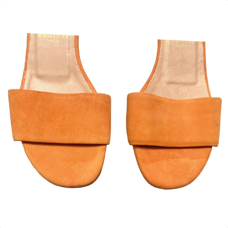 BROTHER VELLIES Solt Slides Guava Orange Suede Sandals Mules Open Toe Leather 7