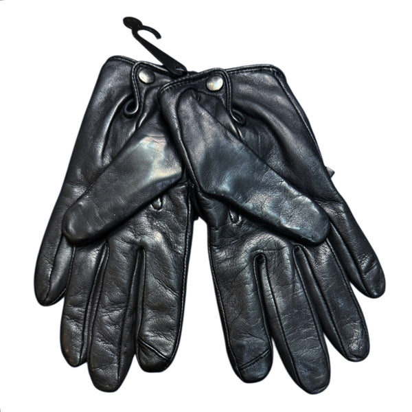 Neiman Marcus Genuine Leather Black Women Gloves Pearl Studded Bows Small NWT