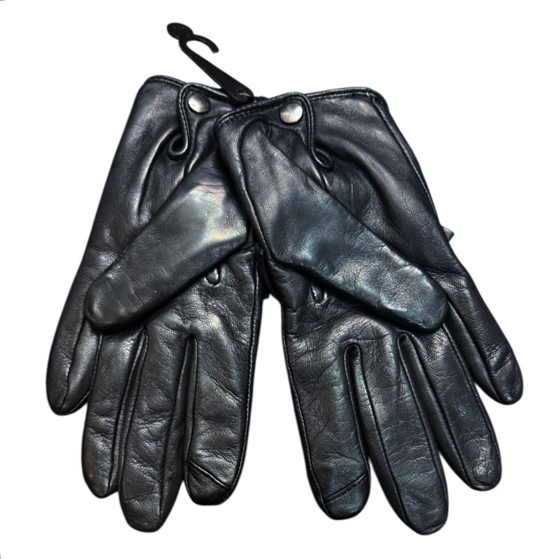 Neiman Marcus Genuine Leather Black Women Gloves Pearl Studded Bows Small NWT