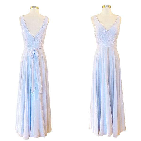 WATTERS Chiffon Dress A-Line Faux Wrap Light Blue Sleeveless Bridesmaid 6XL EUC