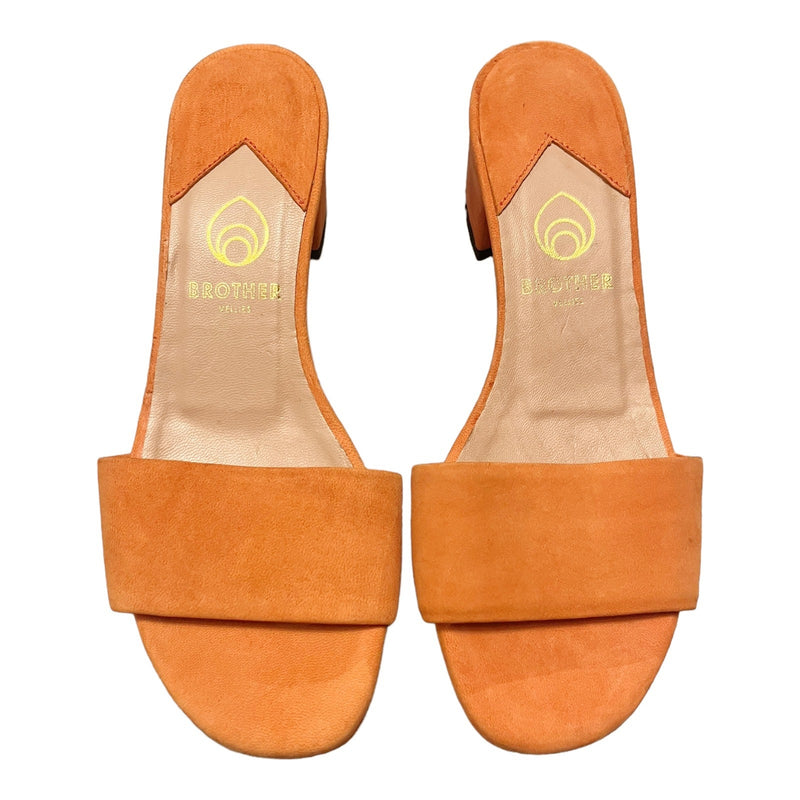 BROTHER VELLIES Solt Slides Guava Orange Suede Sandals Mules Open Toe Leather 7