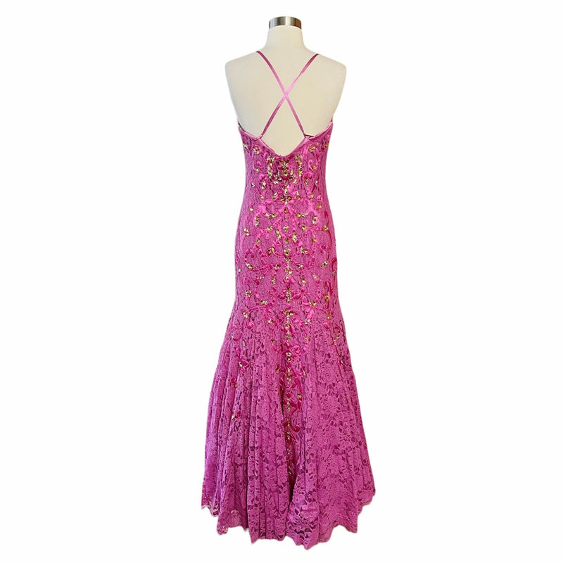 JOVANI Pink Lace Dress Strapless Mermaid Sweetheart Gown Prom Formal Gala 6 NWT