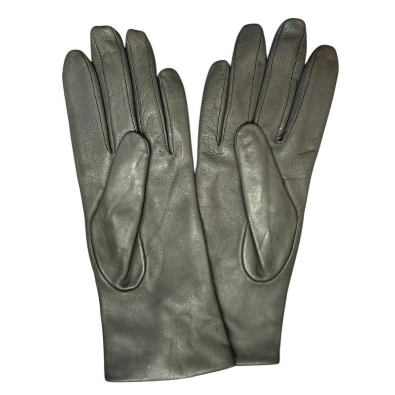 FOWNES BROTHERS Leather Gloves Charcoal Gray Cashmere Lined Medium NWT
