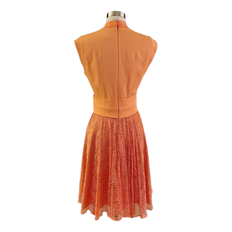 REISS Nerissa Dress Apricot Lace Orange Sleeveless Fit & Flare Cocktail 6 NWT