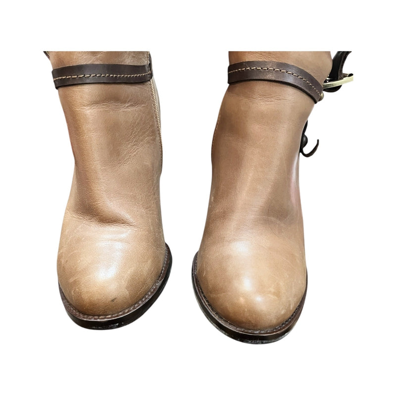 ATAKOY Tall Riding Leather Boot Brown Knee High Wool Lining Turkey EU 38 7.5 EUC