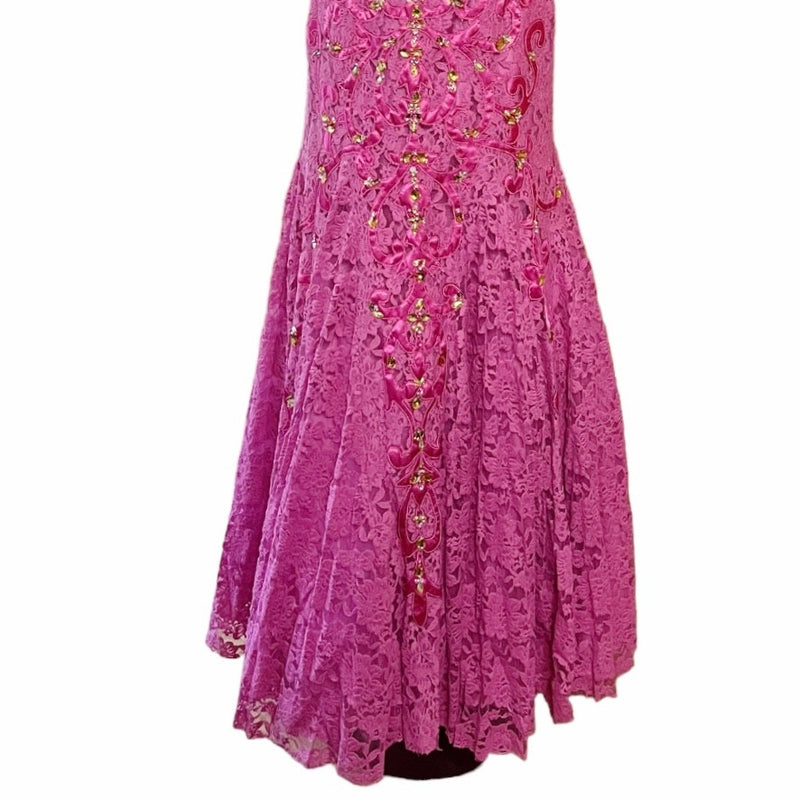 JOVANI Pink Lace Dress Strapless Mermaid Sweetheart Gown Prom Formal Gala 6 NWT