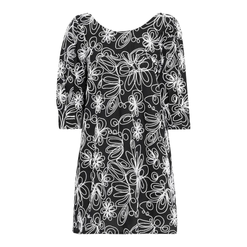 SOLID & STRIPED Dress The Emma Black Floral Embroidery Short Sleeve Cotton Small