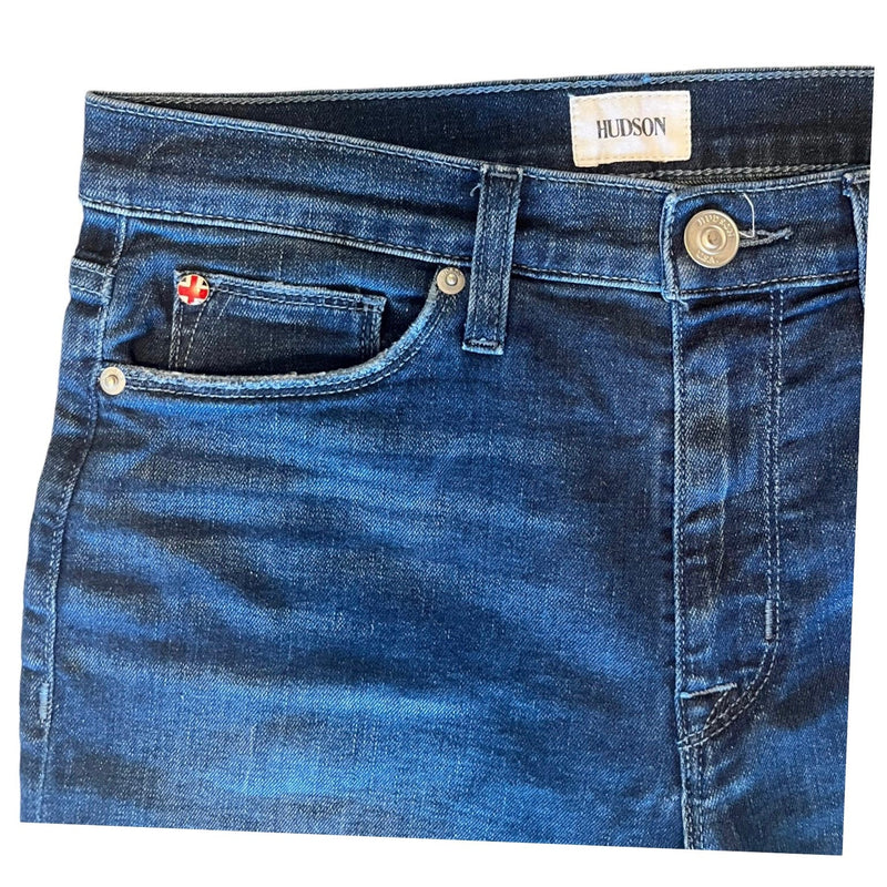 HUDSON Jeans Blair High Rise Straight Leg Blue Crop Sustainable Denim 29-30 EUC