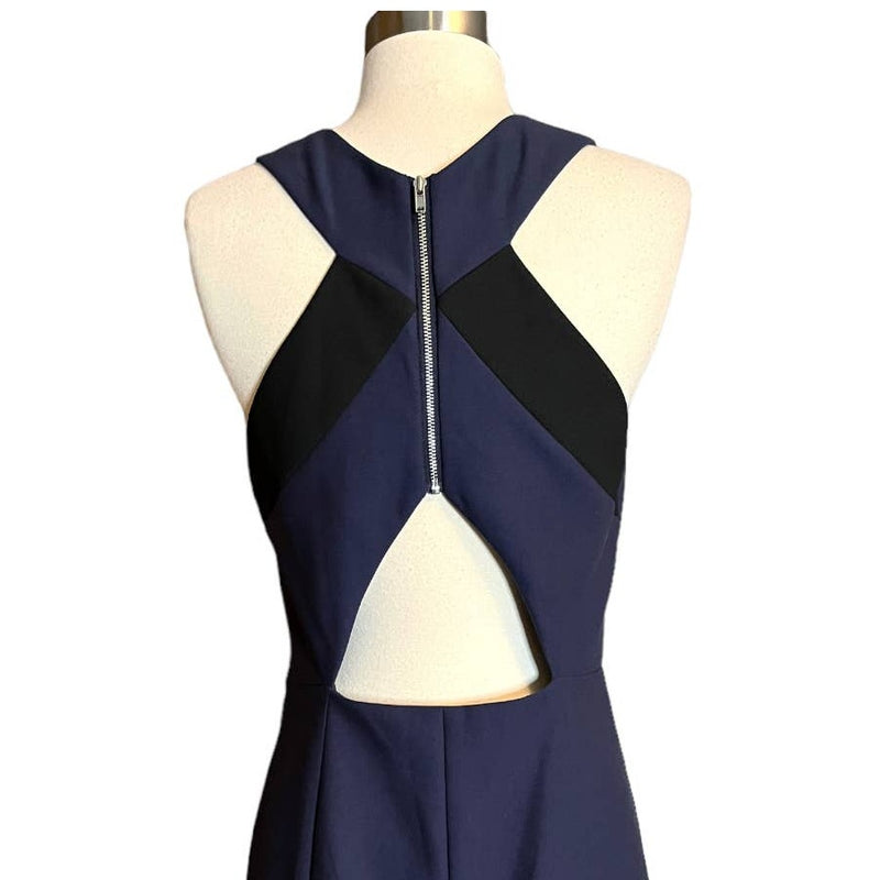 ELIZABETH AND JAMES Elliot Dress Navy Blue Dress Mini Sleeveless Cutout Back 10