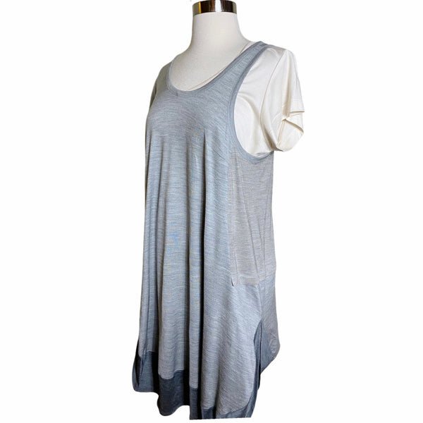 MARC JACOBS Bergdorf Goodman Sheath Dress Short Sleeves Silk Gray Layered 6 NWOT