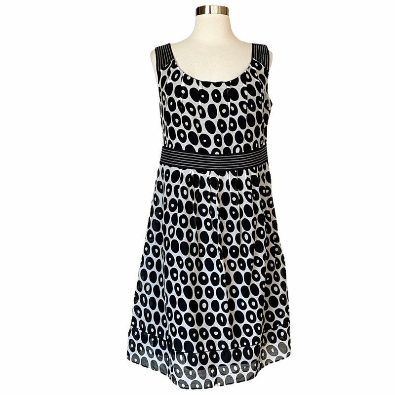 GERARD DAREL Cotton Silk Dress Sleeveless Polka Dot Italy Designer Pockets FR 44