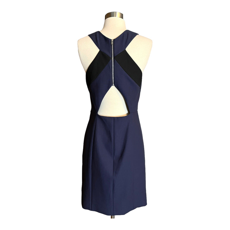 ELIZABETH AND JAMES Elliot Dress Navy Blue Dress Mini Sleeveless Cutout Back 10