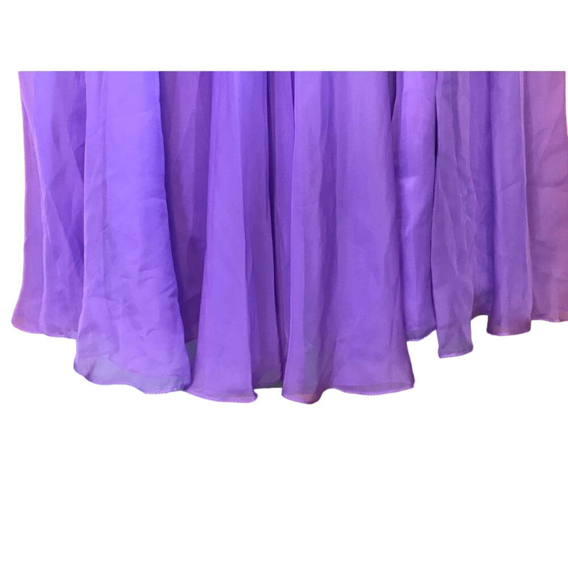 TEMPTATION Purple Lilac Gown Chiffon One Shoulder Embellished Rhinestone Dress 2