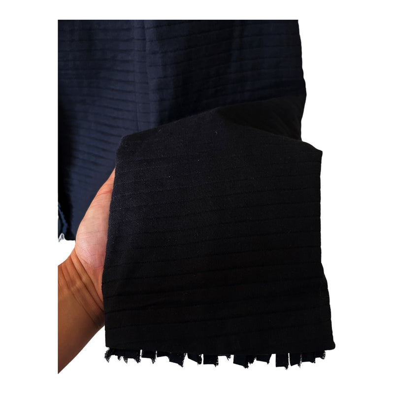 AKRIS PUNTO Blazer Black Jacket Designer Cotton Ruffle Collar Minimalist 14 EUC