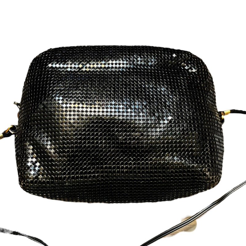 VINTAGE WHITING & DAVIS Evening Mini Bag Black Metallic Mesh Crossbody Handbag