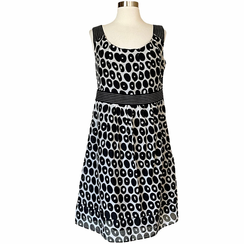 GERARD DAREL Cotton Silk Dress Sleeveless Polka Dot Italy Designer Pockets FR 44