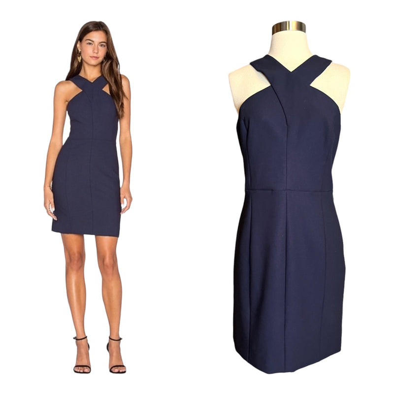 ELIZABETH AND JAMES Elliot Dress Navy Blue Dress Mini Sleeveless Cutout Back 10