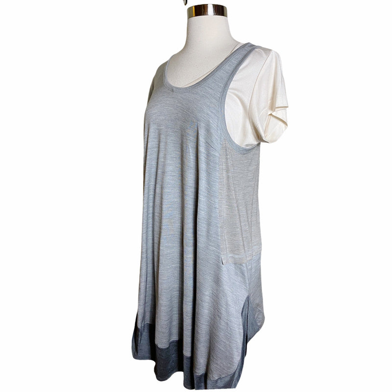 MARC JACOBS Bergdorf Goodman Sheath Dress Short Sleeves Silk Gray Layered 6 NWOT