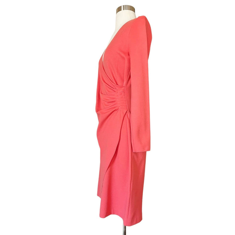 EMPORIO ARMANI Orange Jersey Dress V-Neck Long Sleeve IT 44 Italy Medium 8 EUC