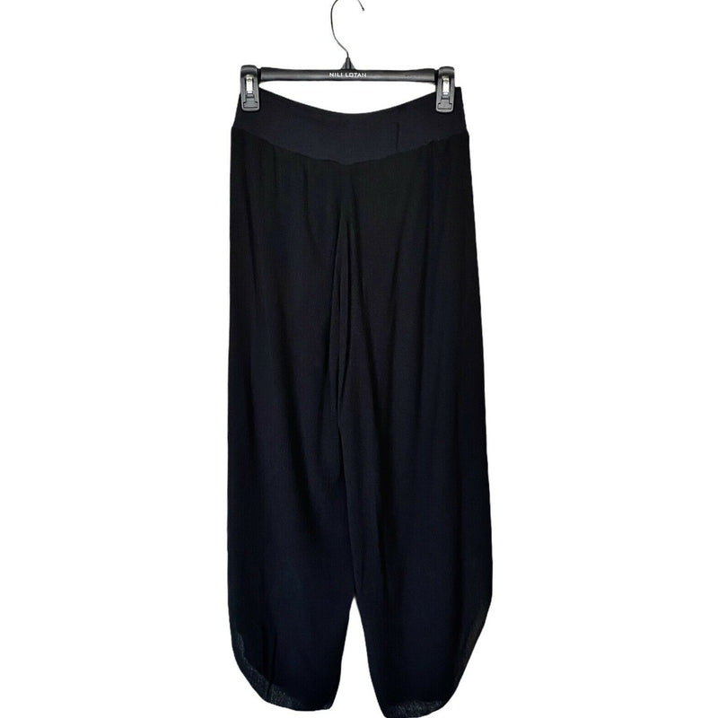 BOHO Pants T.Zovich Relaxed Wrap Slit Boho Beach Vacation Black Small NWT