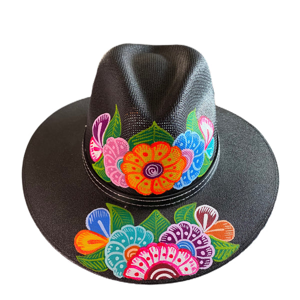 Mexican Artisanal Hand Painted Floral Hat